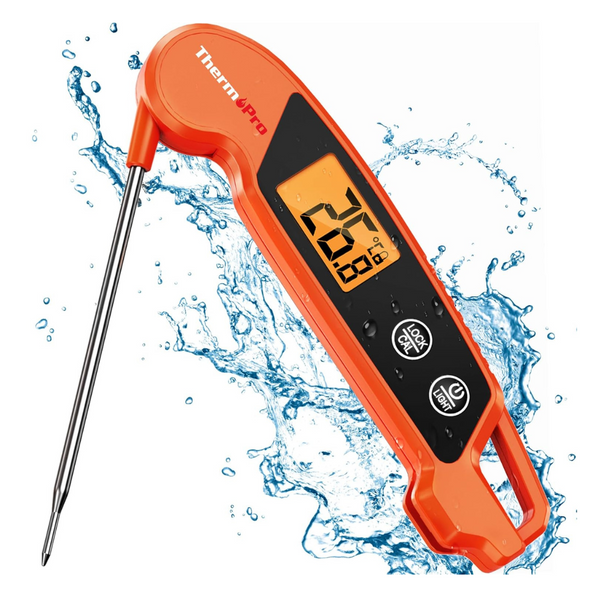 ThermoPro TP603 Digital Meat Thermometer for Kitchen, IPX6 Waterproof Food Thermometer with Temperature Probe for Oven BBQ