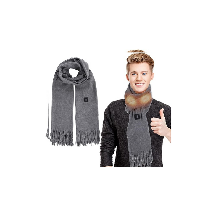 Black GLAITC Electric Heated Scarf,USB Recharge Heated Scarfs,3 Temp Adjustable Heating Wrap,Black Cashmere Scarf for Women Men - OneBag