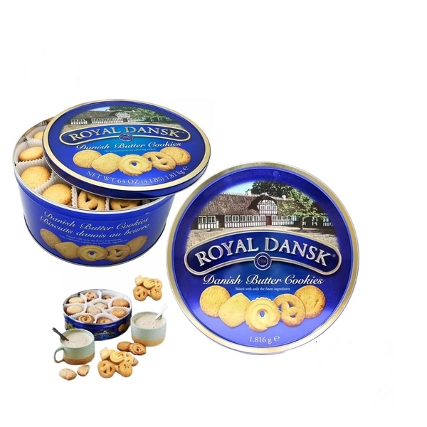 Royal Dansk Kelsen Danish Baked Pure Butter Cookies Biscuit Large Tin Pack 1.8kg