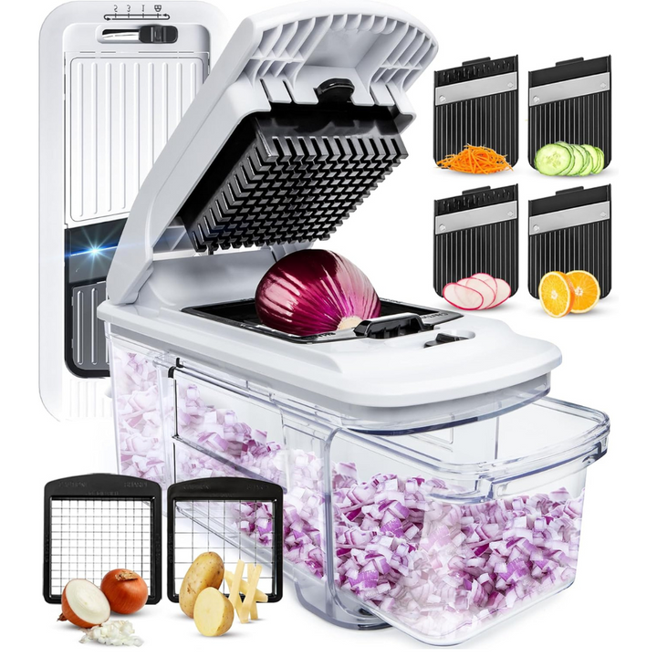 Vegetable Chopper Cutter Mandoline Slicer and Dicer, Cheese Grater, Salad Potato Chipper - Veg Chopper and Dicer - Kitchen Tools & Gadgets - OneBag