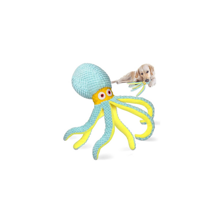 CIIVURR Squeaky Dog Interactive Toys, Octopus Plush Toys, Upgrade Indestructible Rubber Eyes Pet Training Chew Toy, Entertaining Puppy Teething, Durable Dod Toys for Small, Medium, Large Dogs - OneBag