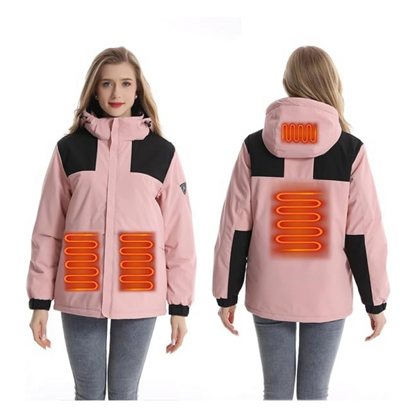 Small Monave Heated Jacket Women Heated Coat Heated Body Warmer 4 Large Area Graphene Heating Pad for Motorcycle Fishing Walking and Outdoor Work for Christmas Package Don’t Include Power Bank