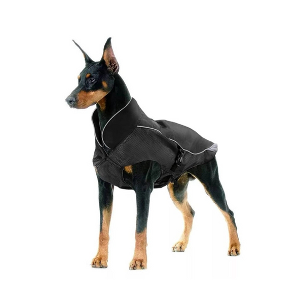 Black Large Waterproof Dog Coat Winter Warm Jacket, Dog Windproof Waterproof Coat with Fleece Lining Thicker Section, Adjustable Winter Warm Dog Jacket, Suitable for Dogs