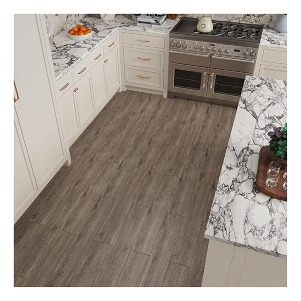 24 Pcs 90cm x 15cm CRE8TIVE Wood Effect Vinyl Flooring Light Brown Floor Tiles Self Adhesive Flooring Tiles Waterproof Self Adhesive Vinyl Tiles Kitchen Flooring Bathroom Tiles Living Room Balcony