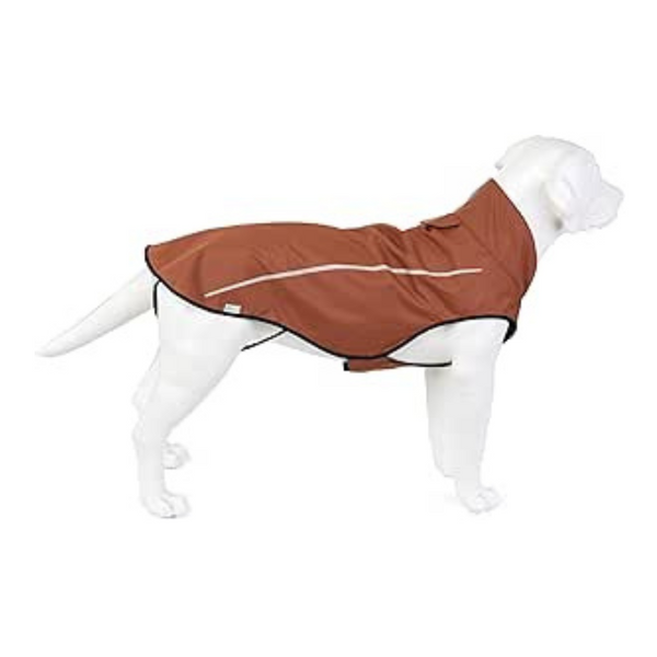 Medium Brown Mile High Life | Dog Raincoat | Adjustable Water Proof Pet Clothes | Lightweight Rain Jacket with Reflective Strip | Easy Step in Closure