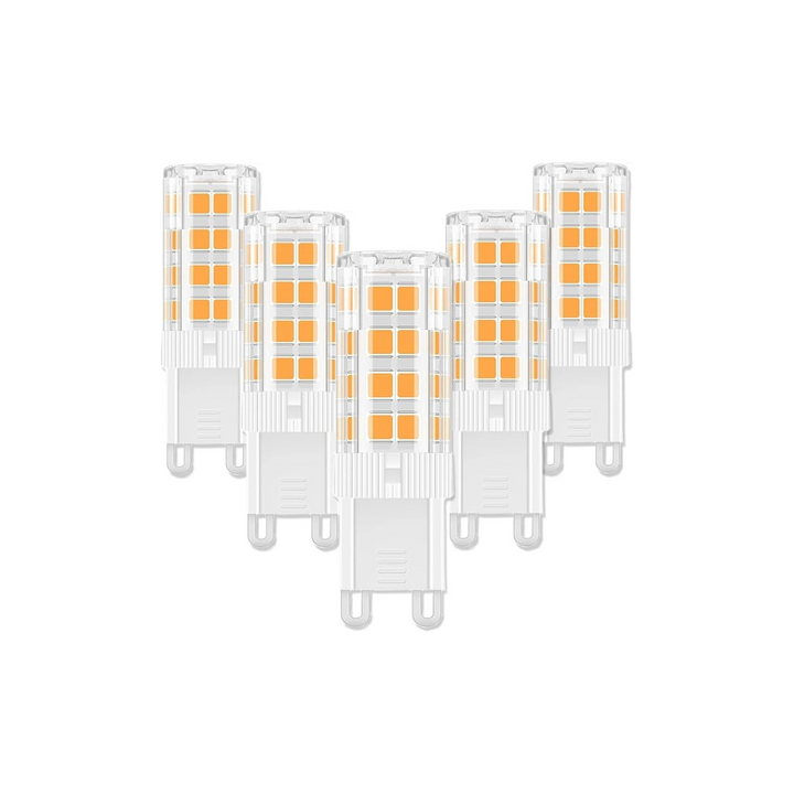 5 Pcs G9 LED Bulbs, 5W 450LM (Equivalent to 40W Halogen), 2700K Warm White, AC 85-265V Wide Voltage, 360° Beam Angle, Non-Dimmable Energy Saving G9 Light Bulbs - OneBag