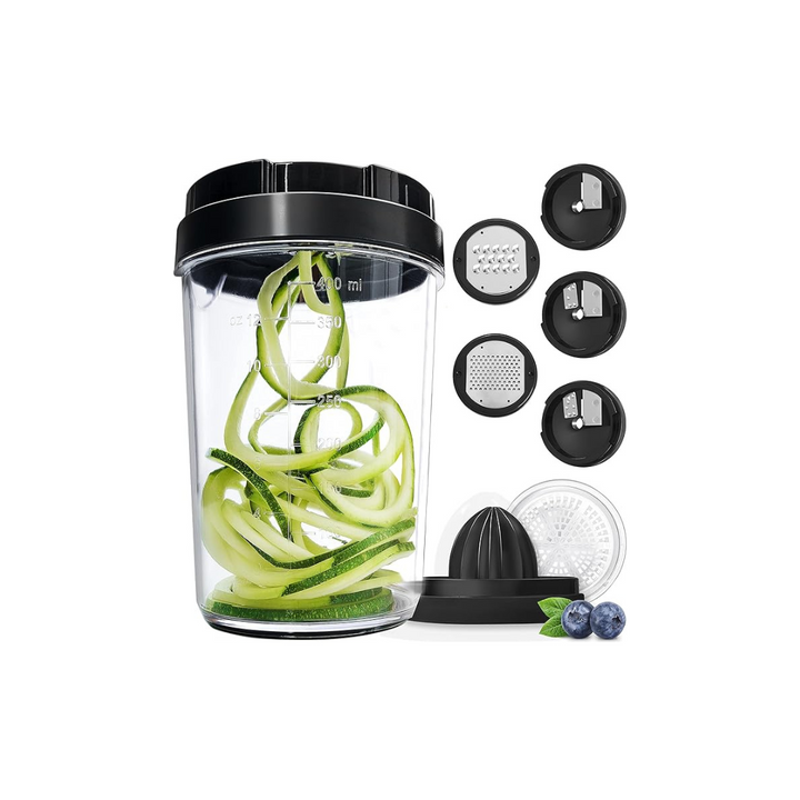 8-in-1 Spiralizer for Vegetables, Vegetable Slicer,  Zucchini Courgette Spiralizer Zoodles Noodles Spaghetti Maker, Veggie Veg Carrot Cucumber Slicer Spiral Cutter - OneBag
