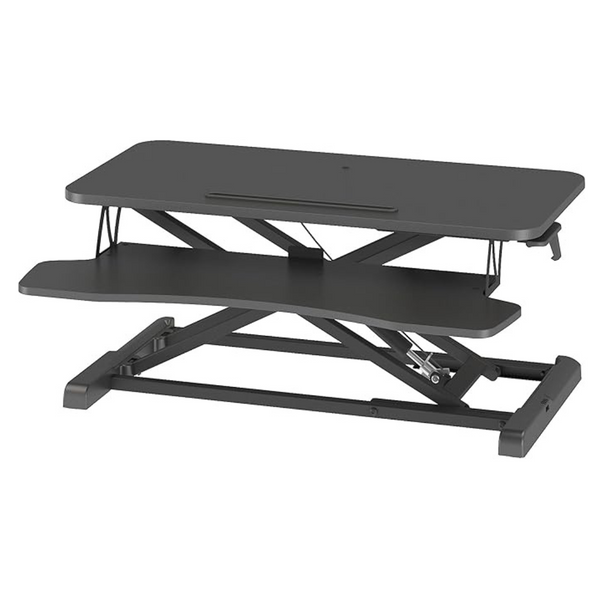 BONTEC Standing Desk Converter, Height Adjustable Dual Tiered Computer Workstation (Black)