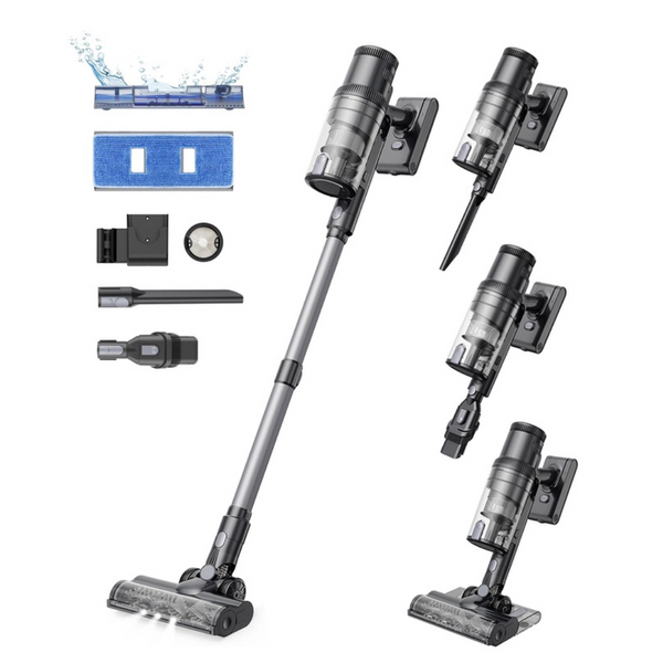 Proscenic P11 Mopping Cordless Vacuum cleaner, 550W/45Kpa 60Mins Wet and Dry Vacuum Cleaner and Mop Combo 3 in 1, Stick Vacuum Cleaner with LED Touch Screen, Cordless Hoover For Floors Carpet Pet Hair