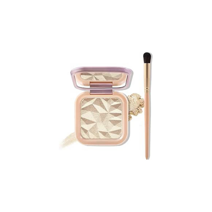 Boobeen Highlighter Palette Powder, Highlighter Makeup Highlighters for Face, Shimmer Glitter Highlight Bronzer Palette, Facial Illuminator Contour Palette with Brush, Natural Long Lasting Glow - OneBag