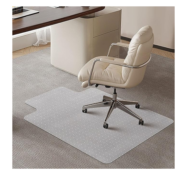 SHAREWIN Office Chair Mat for Carpeted Floors, 120x90 cm with Lip Heavy Duty Anti-Slip for Low/Medium Pile Carpet Protector Rug, Easy Clean
