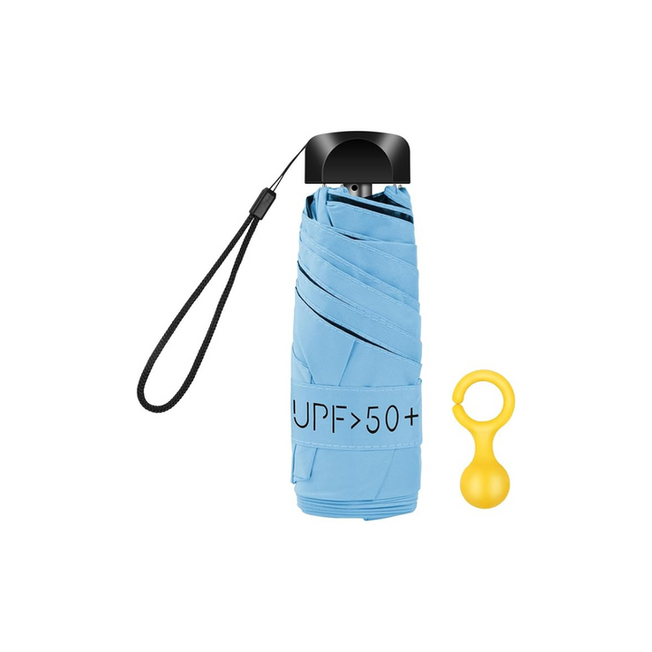 Blue Vicloon Mini Travel Umbrella, Pocket Umbrella Foldable compact with Flat Handle, 6-Rib Light-Weight Waterproof Sturdy and Portable Umbrella - OneBag