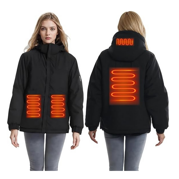 Large Monave Heated Jacket Women Heated Coat Heated Body Warmer 4 Large Area Graphene Heating Pad for Motorcycle Fishing Walking and Outdoor Work for Christmas Package Don’t Include Power Bank