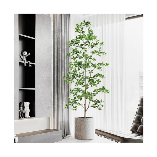 Keeplush 210CM Tall Artificial Black Olive Tree With 1575 Lifelike Leaves, Tall Fake Greenery Silk Plants for Indoors in Pots, Faux Tree for Living Room Office Decor