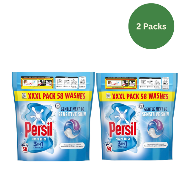Persil Washing Capsules, Non Bio 3 in 1 laundry capsules, 116 washes