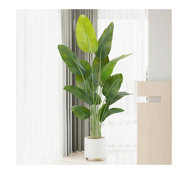 Keeplush Artificial Bird of Paradise Plant Outdoor 180cm Fake Tropical Banana Tree with 13 Leaves-Perfect Faux Plants for Indoor, Floor Plant in Pot for Home Decor in Living Room Office Bedroom 1Pcs