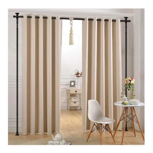 Room Divider, No Drilling Curtain Pole for Room Separation, 4-10ft (H) 71-176 cm (W) Adjustable Heavy Duty Floor to Ceiling Room Partitions Divders, Portable Hanging Dividers Space Separator
