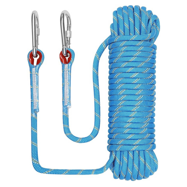 NorthPada 10 mm x 30 Meter Static Nylon Heavy Duty Outdoor Climbing Rope for Knotting Practice, Arborist Tree Work, Marine Anchor Boat, Rappelling Emergency, Swing, Blue