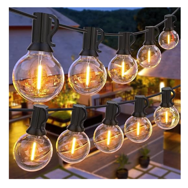 Garden-Outdoor-Lights-Mains-Powered-String-Festoon-Light LED 100ft 30M Outside Lighting Waterproof Bulb Patio Gazebo Party Pergola Wedding Backyard Porch Yard Terrace Electric Festival G40 Connectable