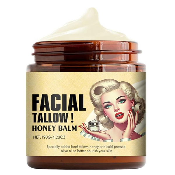 Beef Tallow Skin Care, 4.23 oz Honey Beef Tallow Moisturiser Cream, Beef Tallow Face Balm Skincare For Skin Pure Cream Tallow Honey Balm For Face And Body