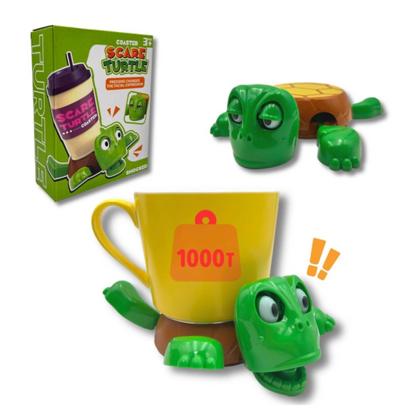 Turtle Cup Holder, Funny Turtle Funny Tea Coaster, 2-in-1 Phone Holder with Liftable Limbs & Expressive Face for Turtles or Tortoise Lover Gag Gifts (B)