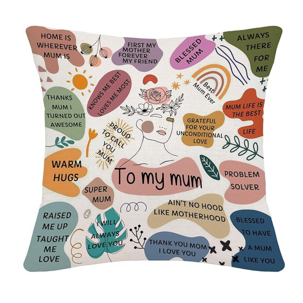 Hardeson To My Mum Gifts from Daughter Son, Funny Cushion Covers Pillowcases Pillow Cover Gifts for Mum Birthday Christmas Mothers Day Presents for Mummy Mom