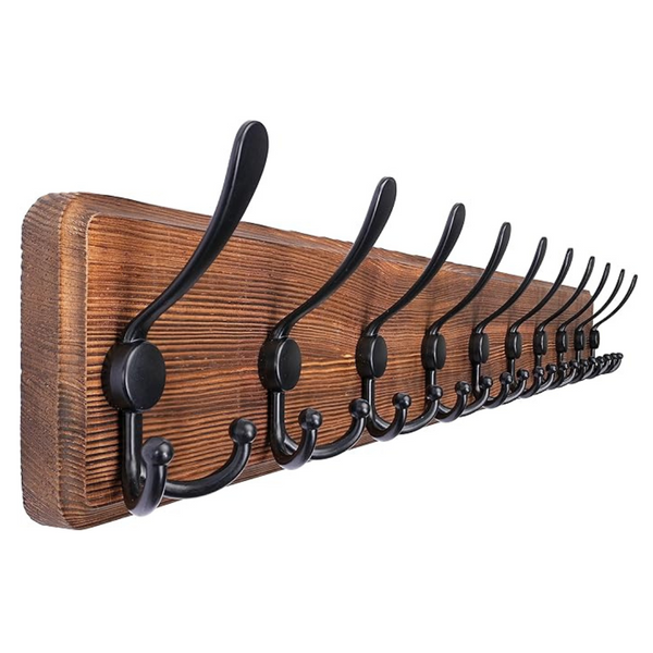 SKOLOO Rustic Large Coat Rack Wall Mount-38.6'' Long Coat Rack for Wall, Wood Coat Rack Hook, Farmhouse Coat Hanger Wall Mount for Hanging Jacket Coat