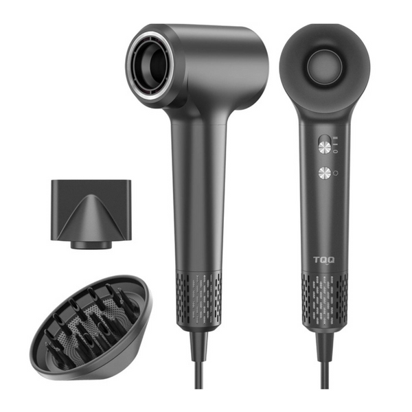 TQQ Hair Dryer with Diffuser, 200 Million Negative Ionic Hairdryer, 110, 000 RPM High Speed Brushless Motor Blow Dryer for 2min Fast Drying, 57dB Low Noise Travel Hairdryers for Women and Men