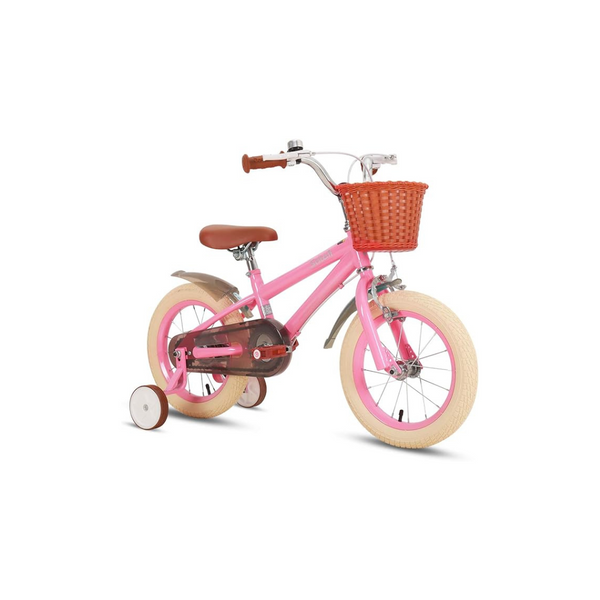Hiland 16 Inch Kids Bike with Training Wheels, Pink Girls' Bike, Handbrake and Coaster Brake, Kids Bike for Girls 5 6 7 8 Years with Basket