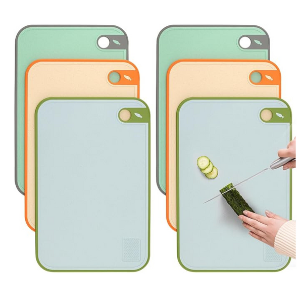 UNGFEI 3 Pcs 23 × 35 cm Chopping Boards Set, Plastic Cutting Board, Non-Slip Colour Chopping Boards for Kitchens, Chopping Boards for Meat, Vegetable, Fruit, Bread
