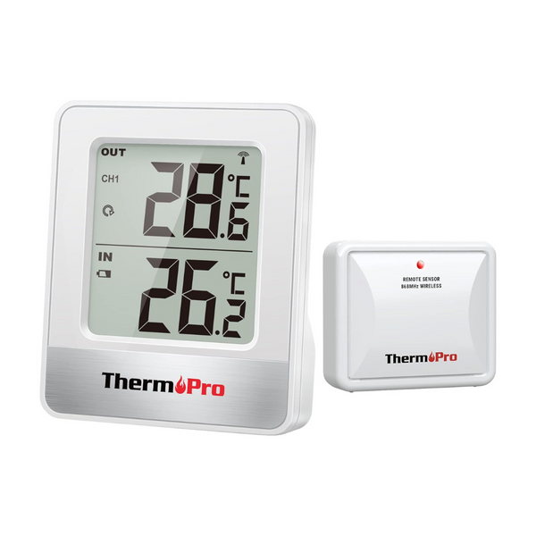 ThermoPro TP200C Indoor Outdoor Thermometer Wireless, Greenhouse Thermometer with Temperature Sensor Up to 150m