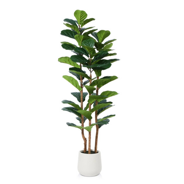 Kazeila Large Artificial Plant Indoor, 150cm Faux Fiddle Leaf Fig Tree,Fake Plastic Plant for Home Office Balcony Bathroom Decor