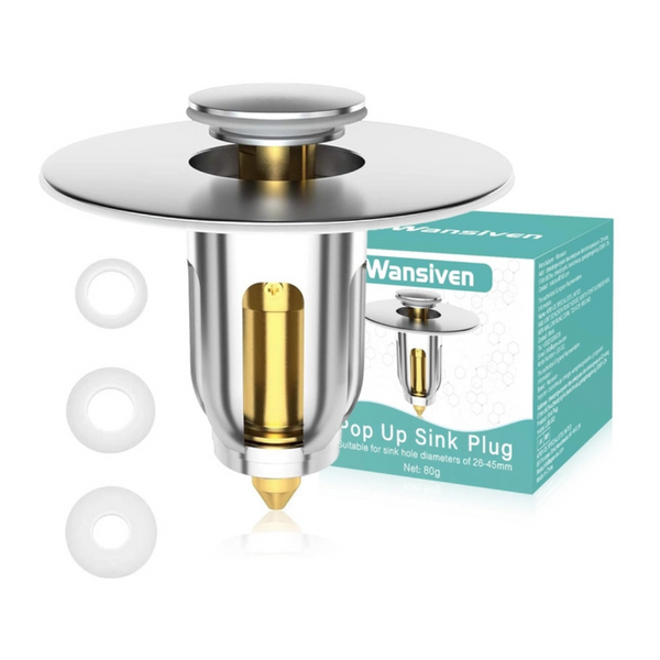 Wansiven Sink Plug, Universal Pop up with Drain Strainer, Stopper Replacement for Bathroom and Kitchen for 26-45 mm Drain Holes