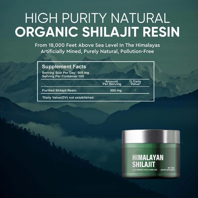 Shilajit 50g, Pure-Himalayan-Shilajit-Resin Rich in Fulvic Acid and Minerals, Energy Boost & Immune Support - OneBag