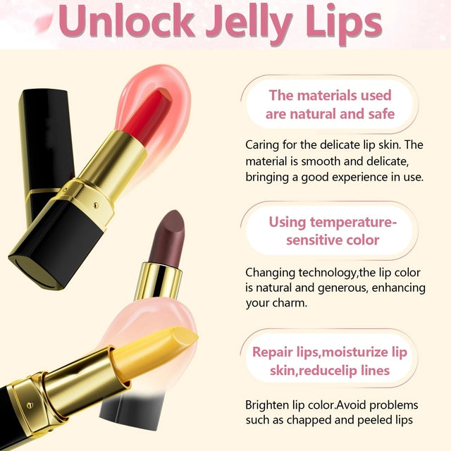 Incisite 3 Pcs Lip Balm Lipstick,Color Changing Lipstick,Lip Stain Long Lasting Waterproof,Long Lasting Nutritious Lip Balm Lips Moisturizer Lipstick For Women(Black Rose,Carrot,Red Cherry) - OneBag