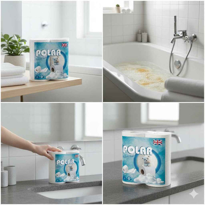 Polar 120x Toilet Rolls, Ultra Soft Eco-friendly Bath 2 PLY Tissue, Produced in the UK (Copy)
