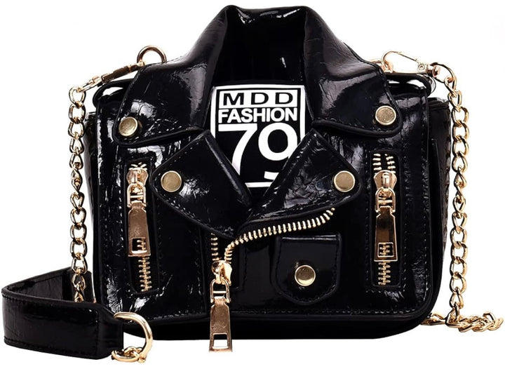 Women Crossbody Bags Chain Shoulder Jacket Bags Motorcycle Messenger Bag Leather Handbags for Girls Purse - OneBag