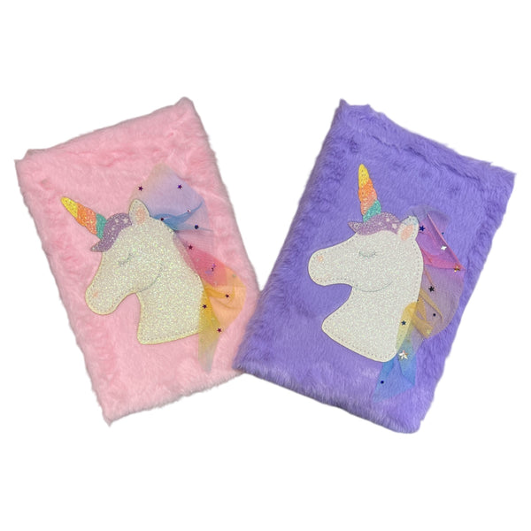 Unicorn A5 Notebook, Cute Plush Journal Diary Book for Kids, Unicorn Gifts for Girls