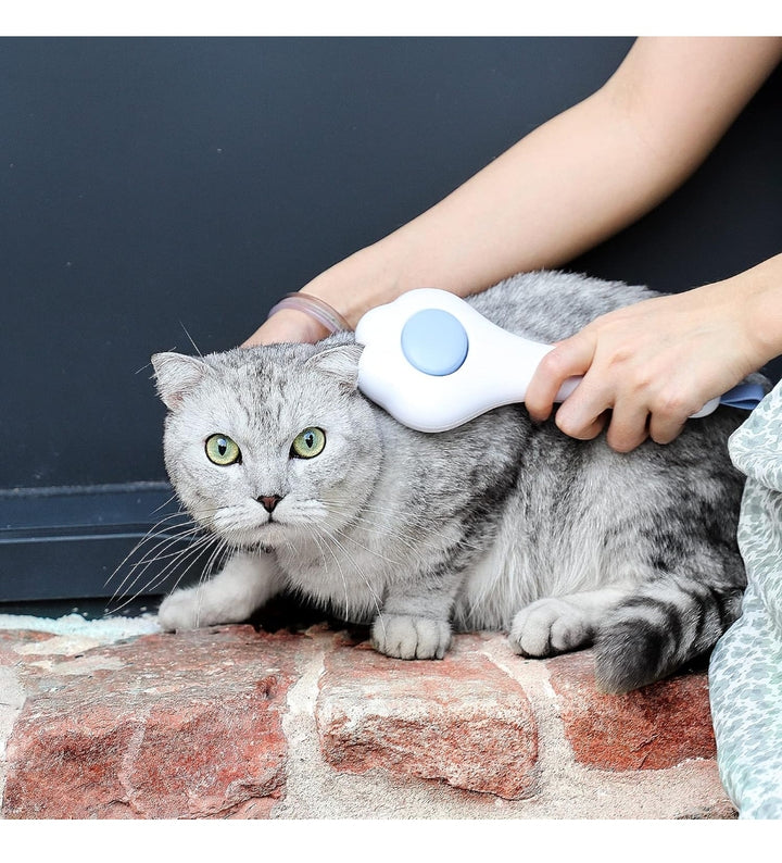 Cat Brush, Dog Grooming Brush, Pet Hair Removal Comb, Self Cleaning Slicker - OneBag