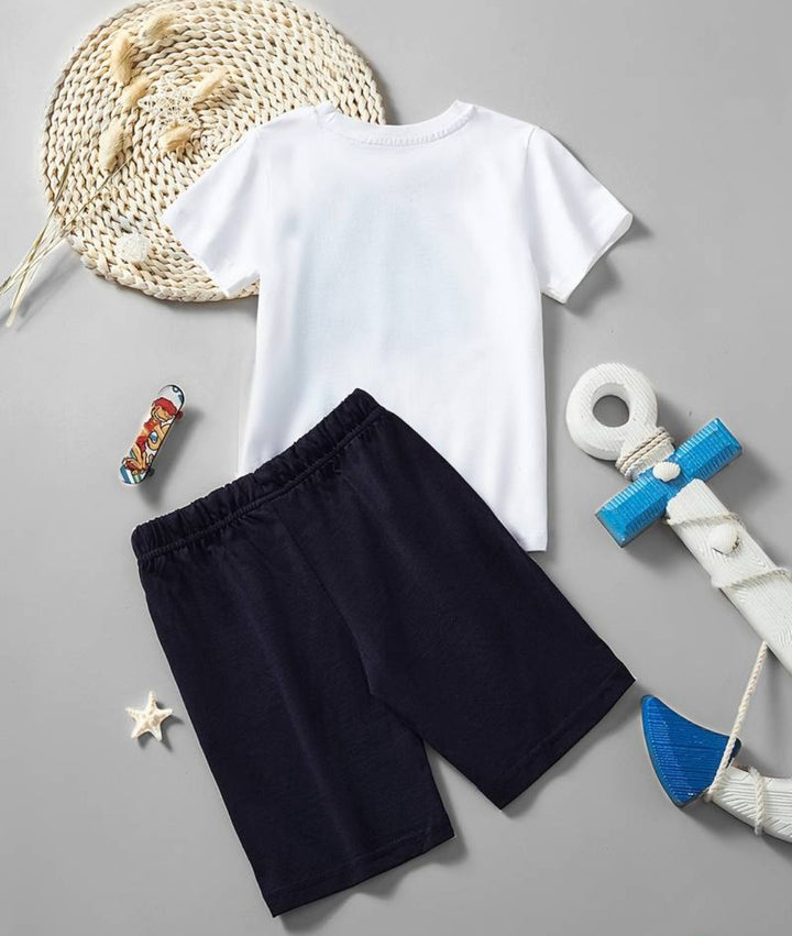 2 Pcs Cotton T-Shirt And Short Boys Kids Summer Set - OneBag