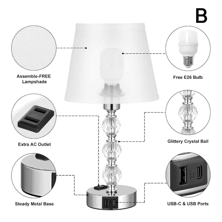 Mixed Styles Bedside Lamp, Table LED Night Light Lamps