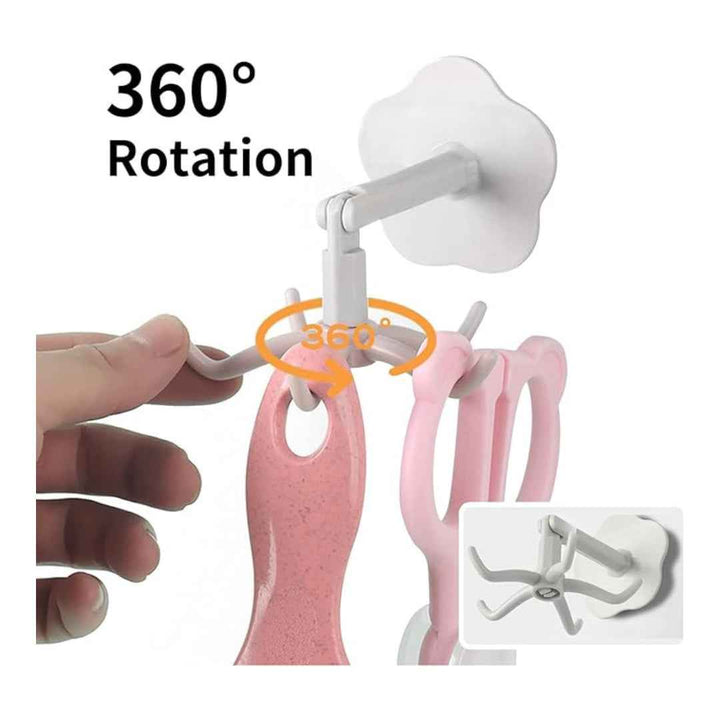 Adhesive Hooks, Removable Wall Hooks Rotating Hooks