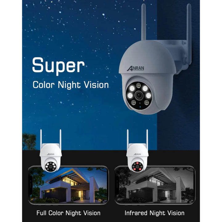 360° View Wireless Outdoor CCTV Camera With Night Vision, 2-Way Audio, Motion Detection - OneBag