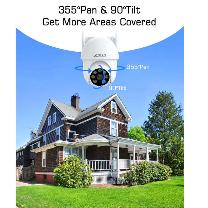 360° View Wireless Outdoor CCTV Camera With Night Vision, 2-Way Audio, Motion Detection - OneBag