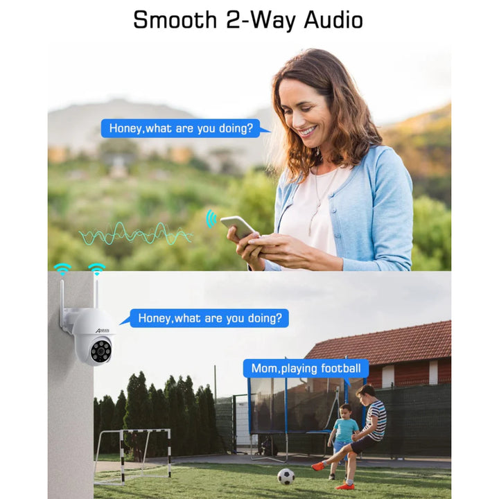 360° View Wireless Outdoor CCTV Camera With Night Vision, 2-Way Audio, Motion Detection - OneBag