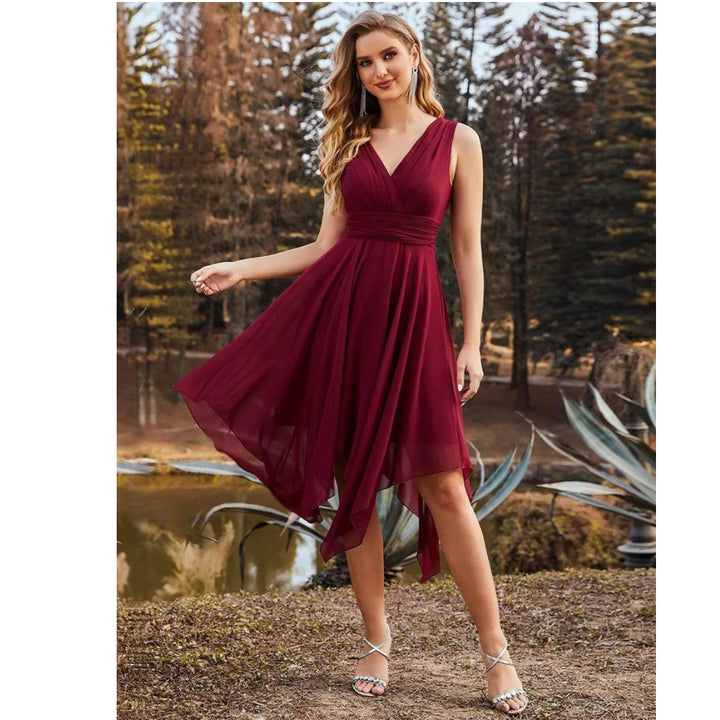 Midi Asymmetrical Wedding Guest Dress - OneBag