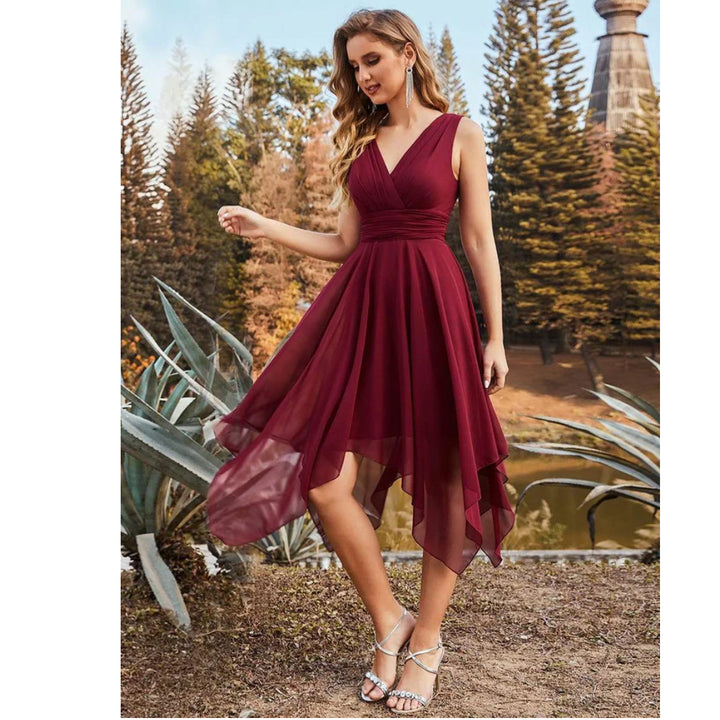 Midi Asymmetrical Wedding Guest Dress - OneBag