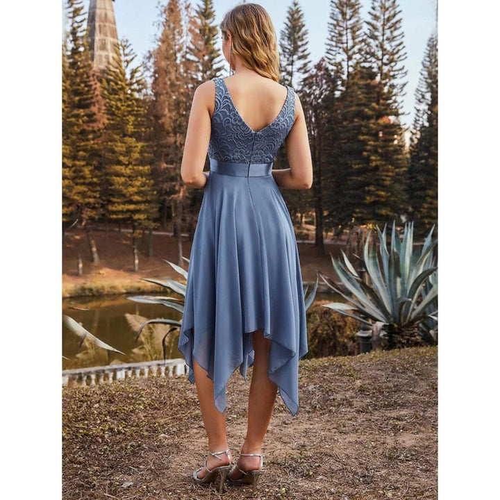 Midi Asymmetrical Hem Lace Dress - OneBag