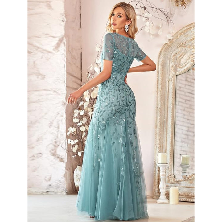 Embroidery Mermaid Evening Dress - OneBag