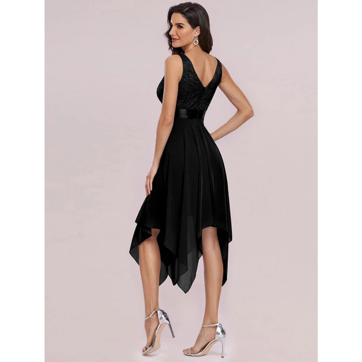 Midi Asymmetrical Hem Lace Dress - OneBag